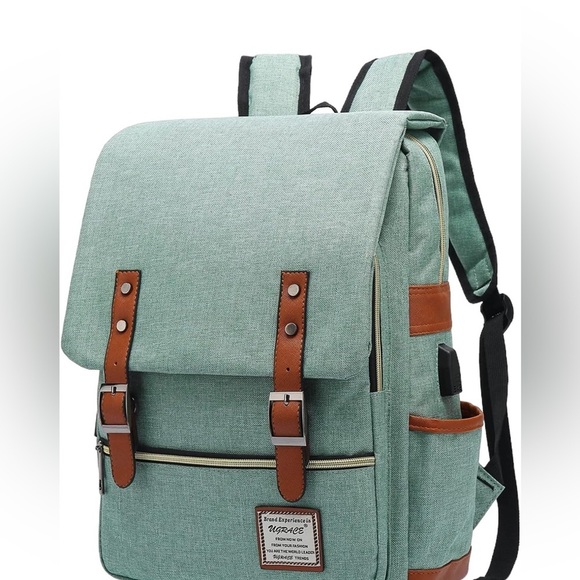 UGRACE Vintage Laptop Backpack USB Port Backpack Bag-Green (NEW) main image 4